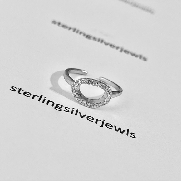 Sterling Silver Open Circle CZ Toe Ring, Halo Rings, CZ Stone Jewelry - Picture 8 of 11